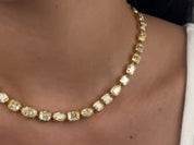 Multi-Shape Bezel Set Yellow Diamond Necklace