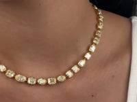 Multi-Shape Bezel Set Yellow Diamond Necklace