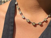 Black Enamel Knife Edge Yellow Diamond Necklace