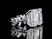 4 Carat Lab Grown Emerald Shape Diamond Earrings