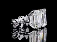 4 Carat Lab Grown Emerald Shape Diamond Earrings