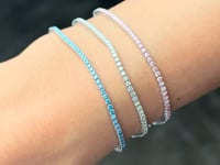 1.5 Carat Lab Grown Round Shape Blue Diamond Bracelet