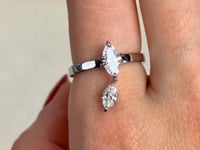 Celestia Diamond Drop Ring in White Gold