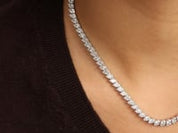 Esme 19.61 Carat Pear-Shaped Diamond Tennis Necklace