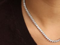 Esme 19.61 Carat Pear-Shaped Diamond Tennis Necklace