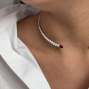 Ruby and Diamond Open Choker Necklace