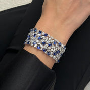 Diamond and Royal Blue Ceylon Sapphire Bracelet