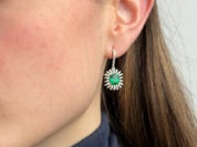 Star Emerald and Diamond Earrings