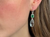 Emerald and Aquamarine Drop Earrings