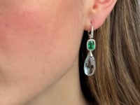 Emerald and Aquamarine Drop Earrings