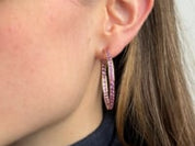 Pink Sapphire Hoop Earrings