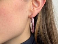 Pink Sapphire Hoop Earrings