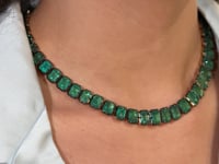 Black Rhodium Emerald Necklace