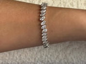 14 Carat Marquise and Pear Shape Lab Grown Diamond Bracelet