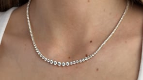 Riviera 7.3 Carat Graduated Diamond Tennis Necklace in Yellow Gold