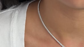 4.6 Carat Graduating Diamond Tennis Necklace in White Gold