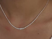 4.6 Carat Graduating Diamond Tennis Necklace in Rose Gold