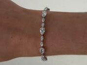 9 Carat Lab Grown Pear Shaped Diamond Bracelet