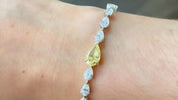 Pear-Shaped Yellow and White Lab Grown Diamond Bracelet