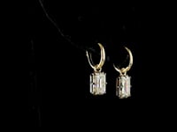 4.12 Carat Emerald Shape Hanging Earrings
