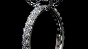 10.5 Carat Radiant Shape Hidden Halo Ring