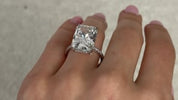 10.5 Carat Radiant Shape Hidden Halo Ring