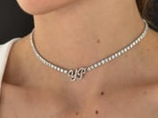 Custom Diamond Initial Choker Necklace