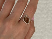 Champagne Diamond Halo Ring