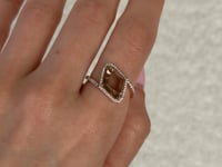 Champagne Diamond Halo Ring