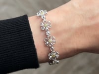 Rose-Cut Diamond Flower Bracelet
