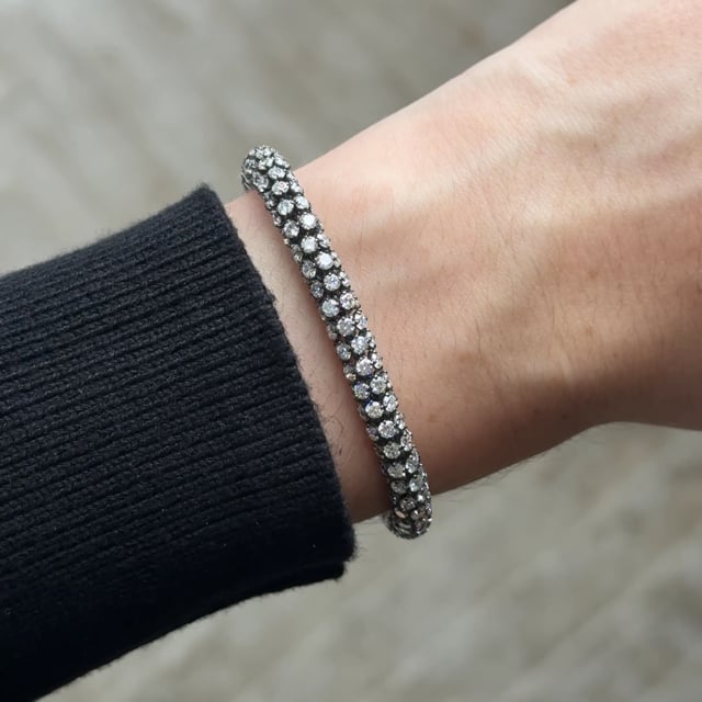 Snake Diamond Black Rhodium Bracelet