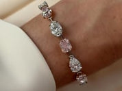 Pink and White Diamond Bracelet