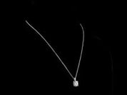 3.4 Carat White Gold Lab Cushion Modified Shape Pendant
