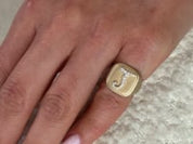 Diamond Initial Pinky Ring
