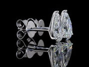 2.18 Carat Pear Lab Grown Diamond Stud Earrings