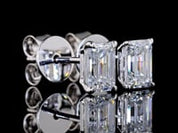 1 Carat Lab Grown Emerald Diamond Stud Earrings