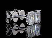 1.5 Carat Lab Grown Emerald Diamond Stud Earrings