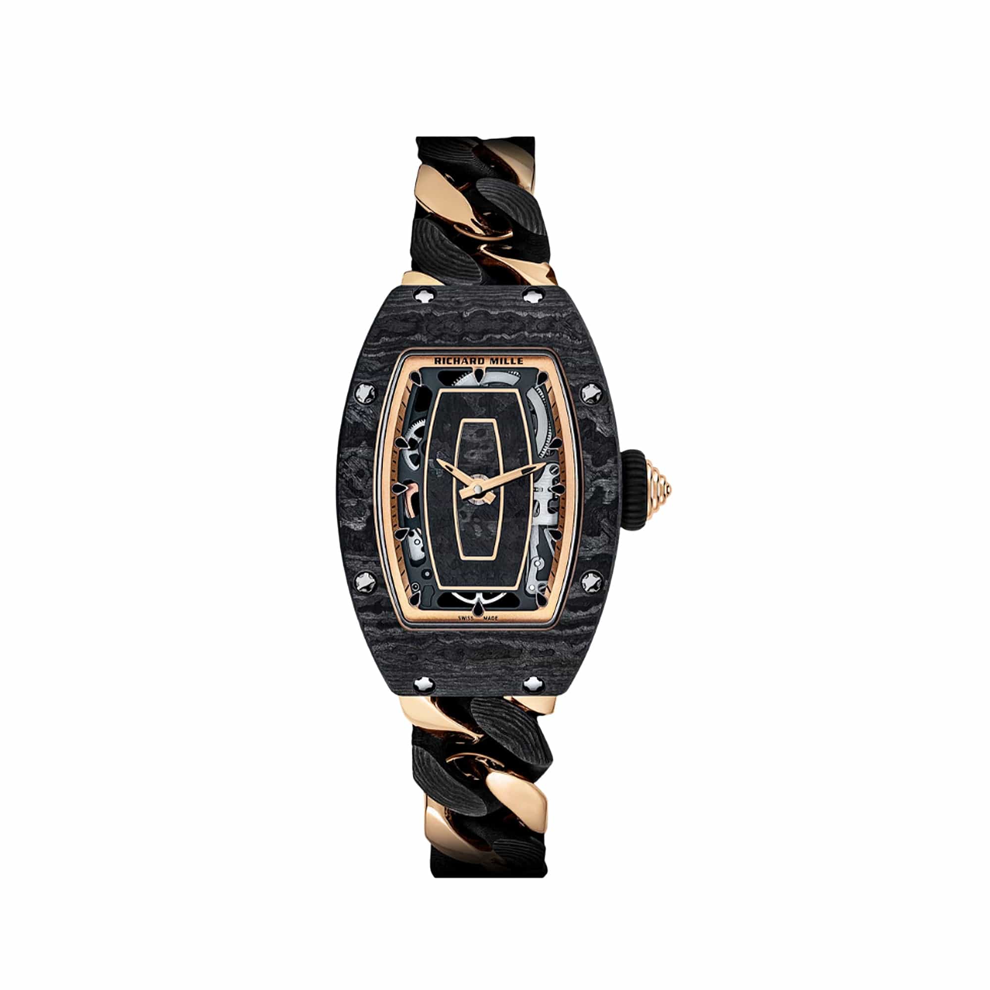 Luxury Watch Richard Mille Ladies' Carbon TPT & Rose Gold RM07-01 Wrist Aficionado