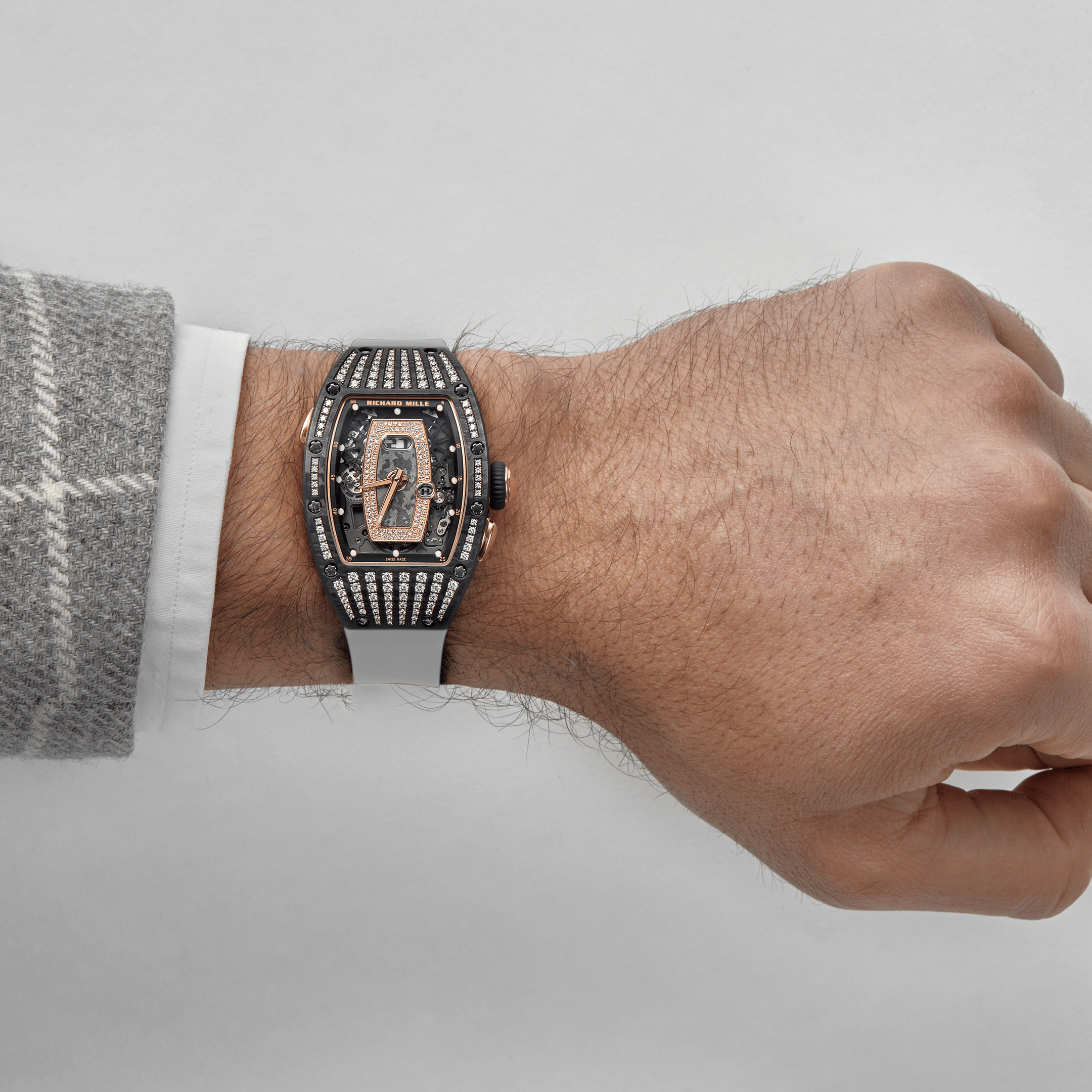Richard Mille RM 037 'Ladies' Rose Gold Carbon TPT Diamond Set Skeleton Dial (2022)