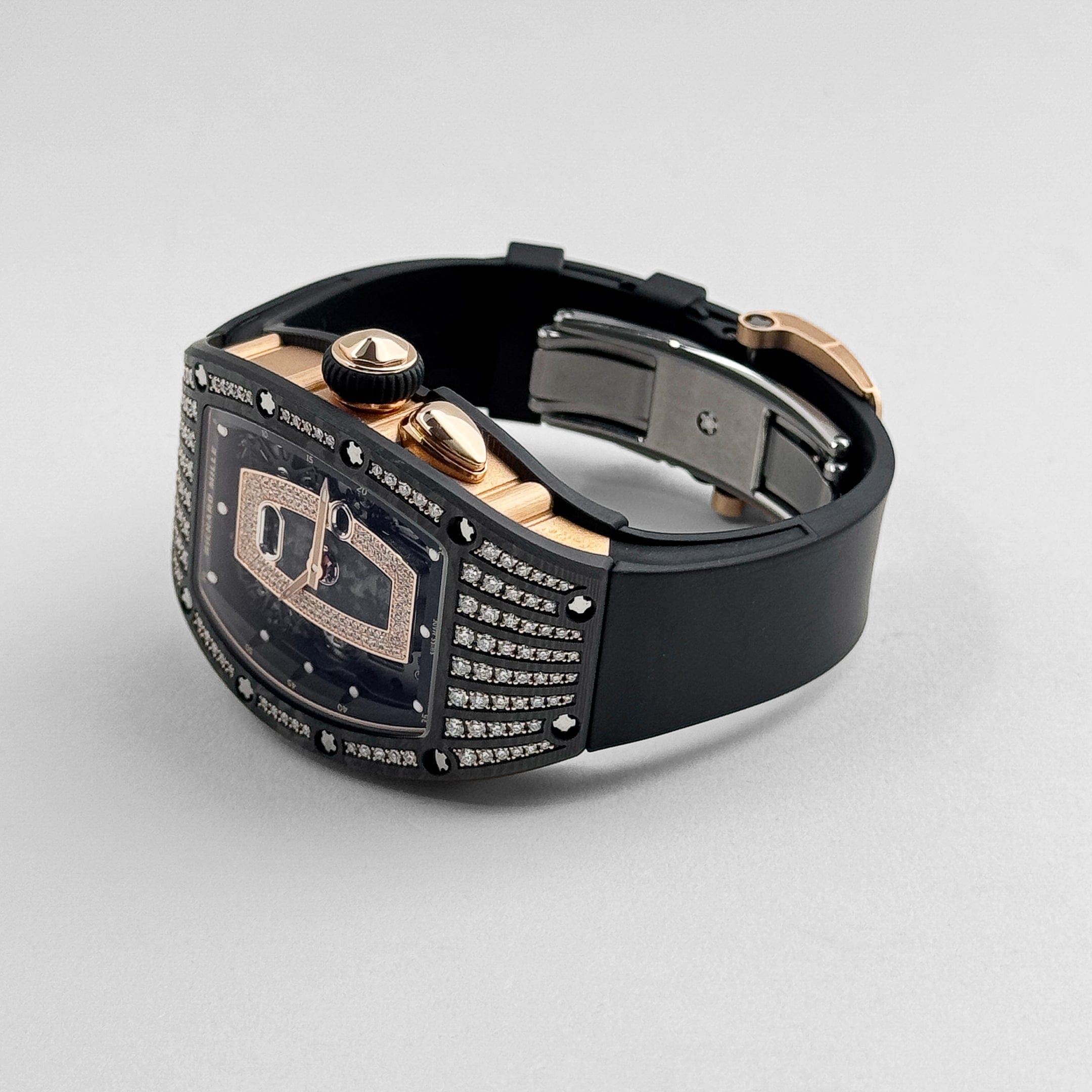 Richard Mille RM 037 'Ladies' Rose Gold Carbon TPT Diamond Set Skeleton Dial
