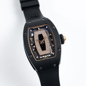 Richard Mille RM 07-01 'Ladies' Black Ceramic Rose Gold Diamond-Set Skeleton Dial