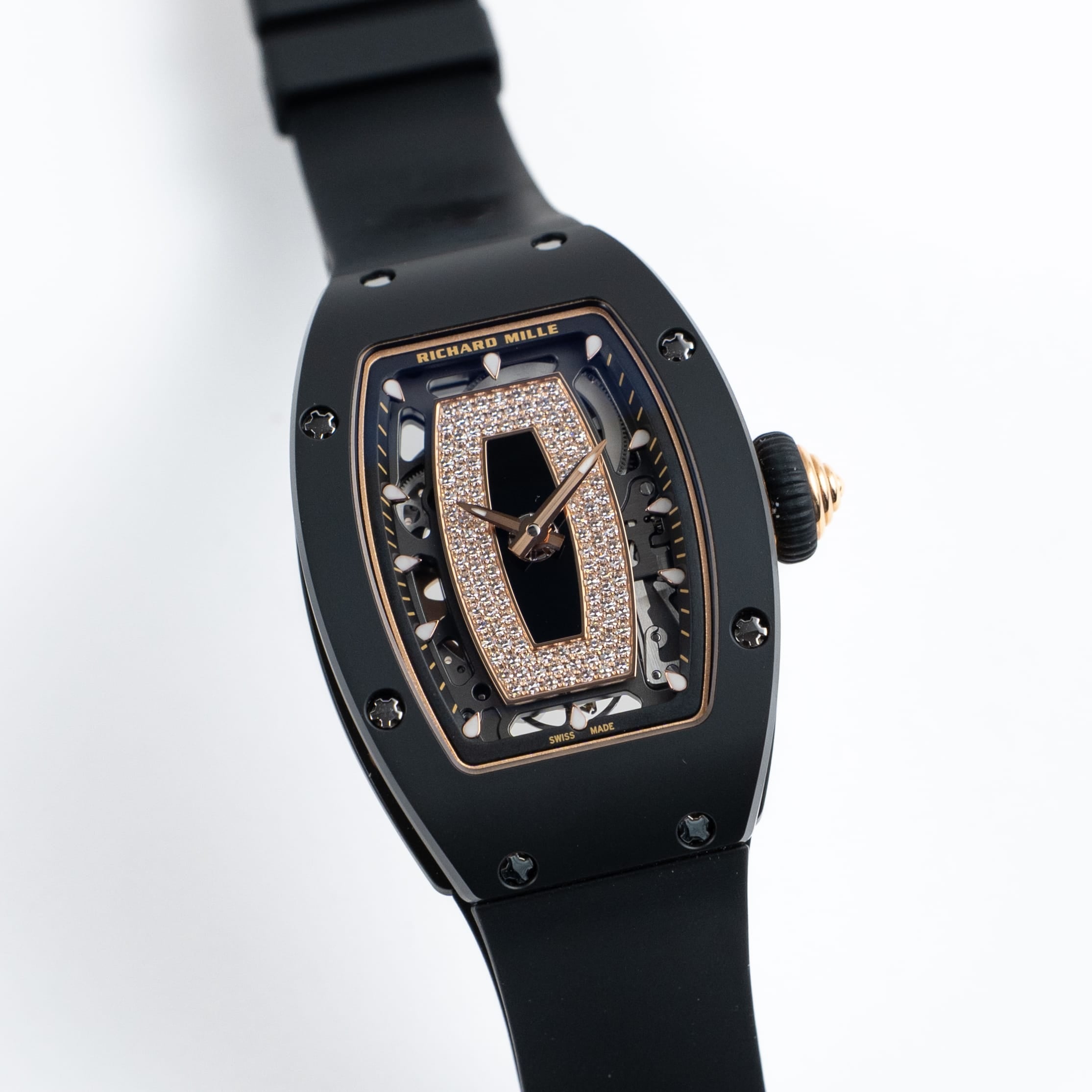 Richard Mille RM 07-01 'Ladies' Black Ceramic Rose Gold Diamond-Set Skeleton Dial (2020)