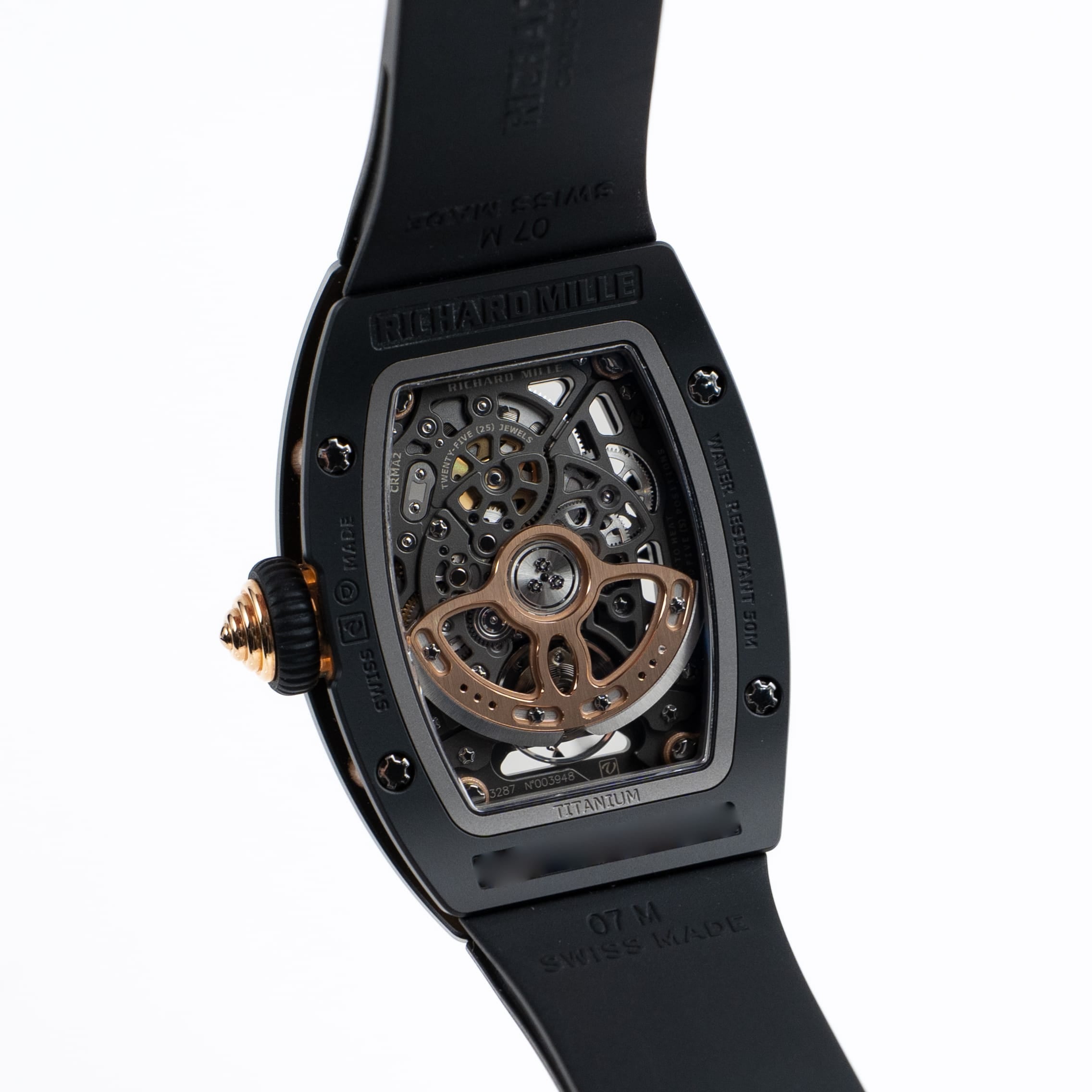 Richard Mille RM 07-01 'Ladies' Black Ceramic Rose Gold Diamond-Set Skeleton Dial (2020)