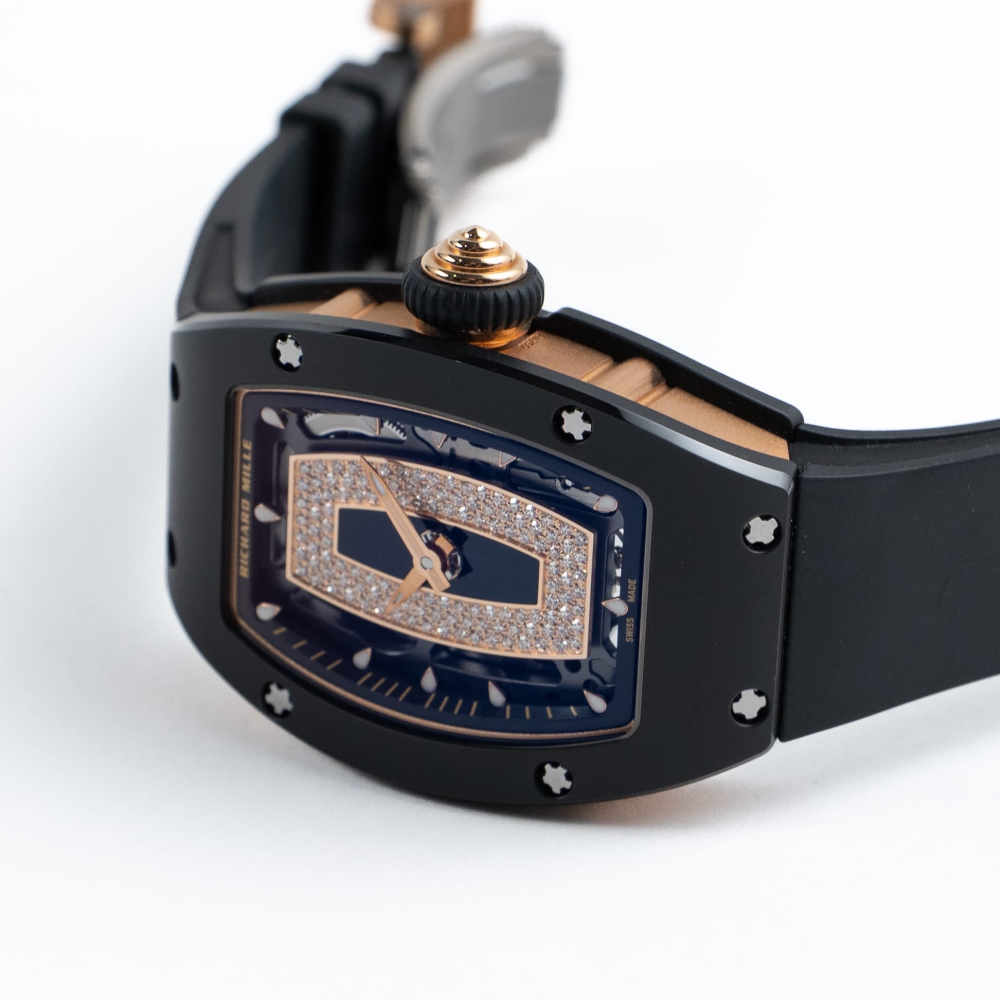 Richard Mille RM 07-01 'Ladies' Black Ceramic Rose Gold Diamond-Set Skeleton Dial (2020)