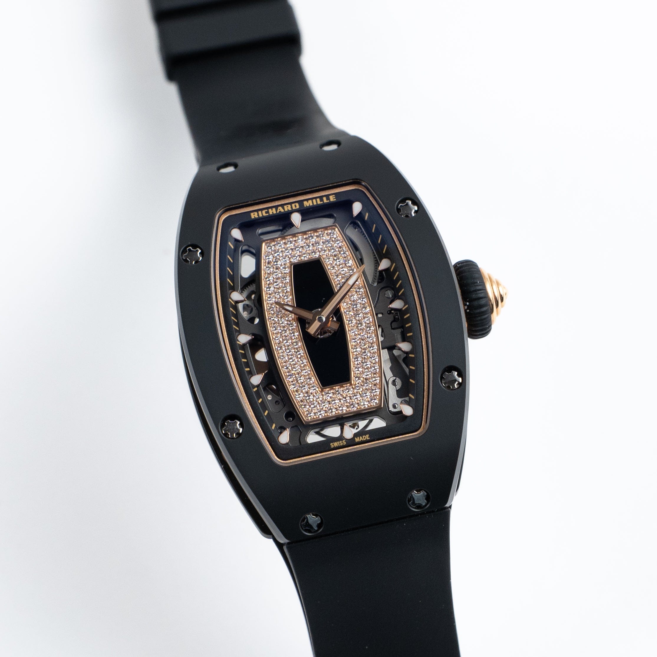 Richard Mille RM 07-01 'Ladies' Black Ceramic Rose Gold Diamond-Set Skeleton Dial (2020)