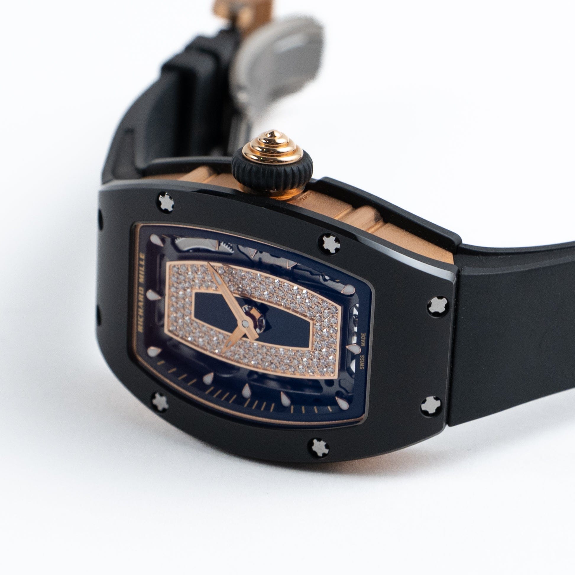 Richard Mille RM 07-01 'Ladies' Black Ceramic Rose Gold Diamond-Set Skeleton Dial (2020)