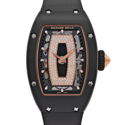 Richard Mille RM 07-01 'Ladies' Black Ceramic Rose Gold Diamond-Set Skeleton Dial