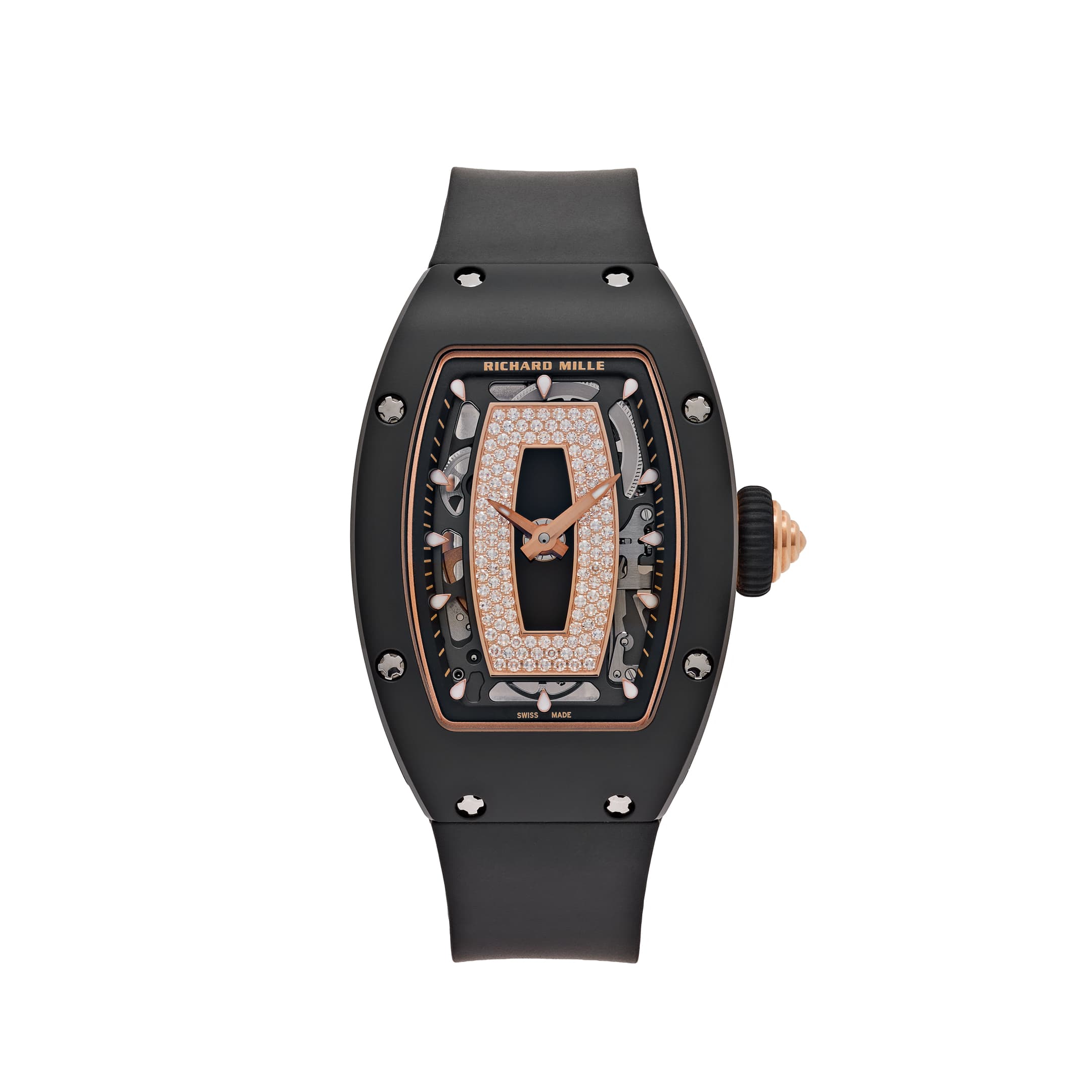 Richard Mille RM 07-01 'Ladies' Black Ceramic Rose Gold Diamond-Set Skeleton Dial (2020)