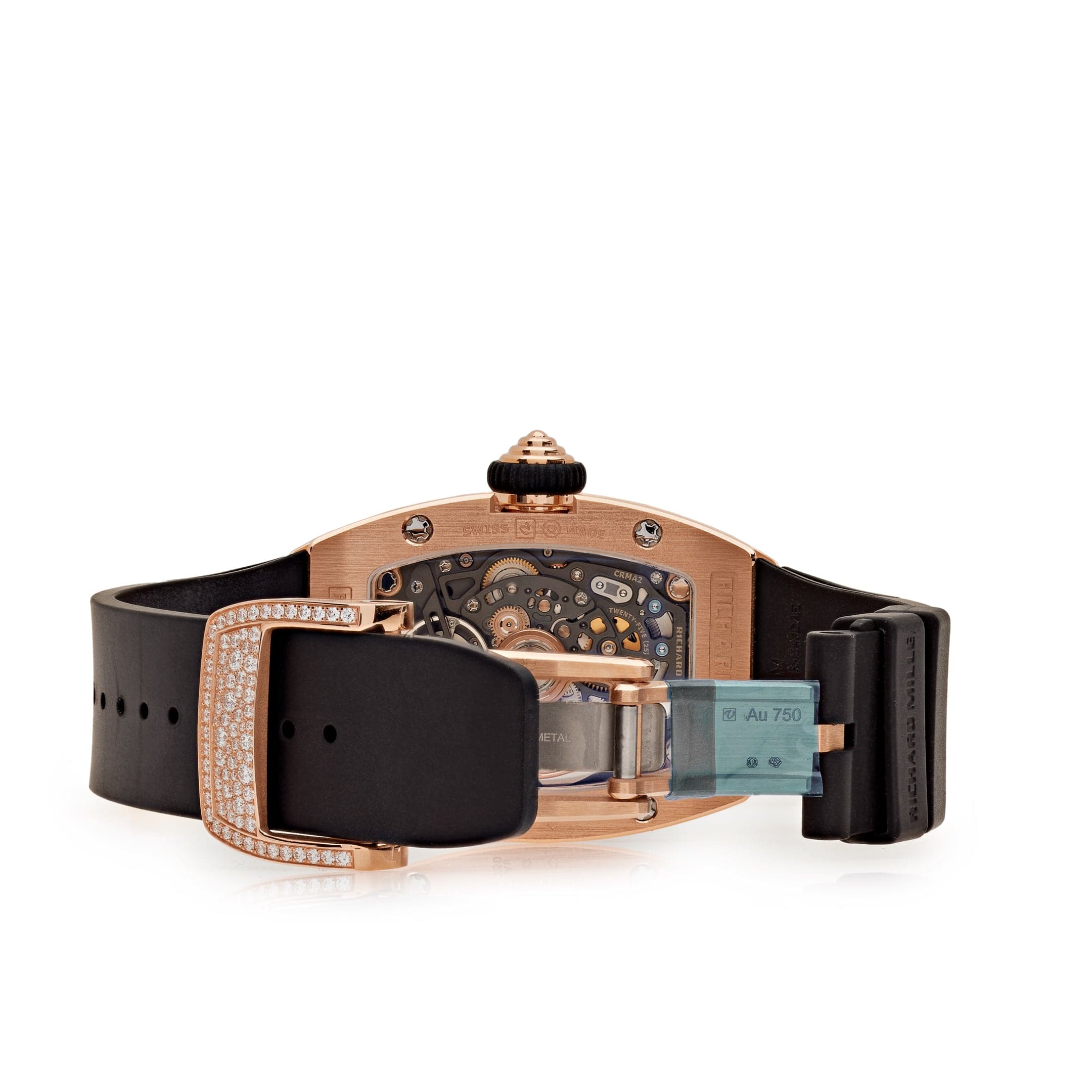 Luxury Watch Richard Mille Ladies' Rose Gold Onyx Snow Diamond Set RM07-01 Wrist Aficionado