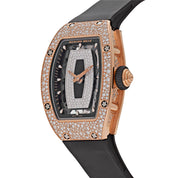 Luxury Watch Richard Mille Ladies' Rose Gold Onyx Snow Diamond Set RM07-01 Wrist Aficionado